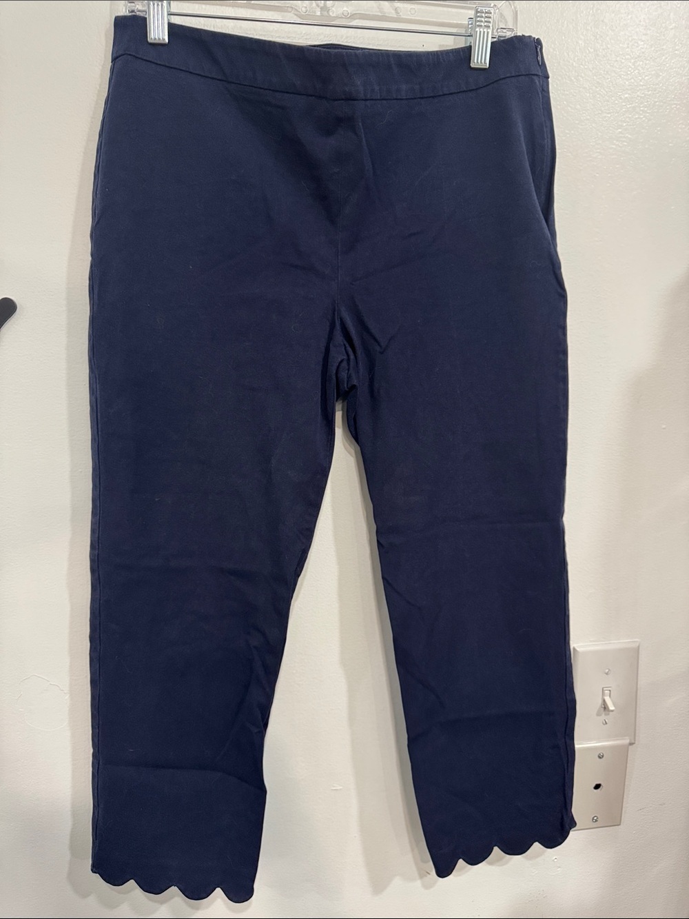 Talbots Navy Scalloped-Hem Pull-On Pants